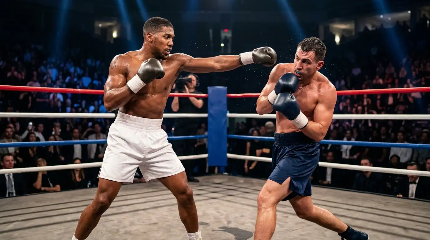 Pugile gioca di gambe e tiene le distanze sul ring durante un round